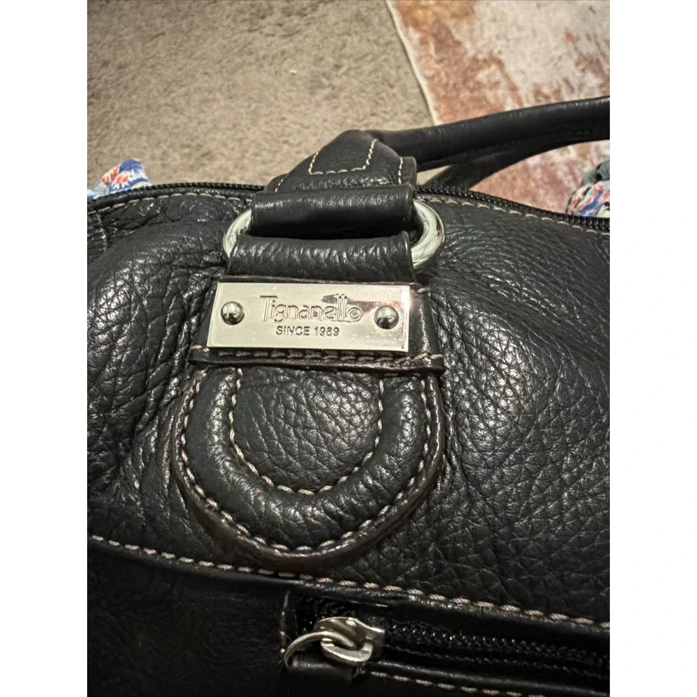 Tignanello Handbag Brownish Black Genuine Leather Purse Tote